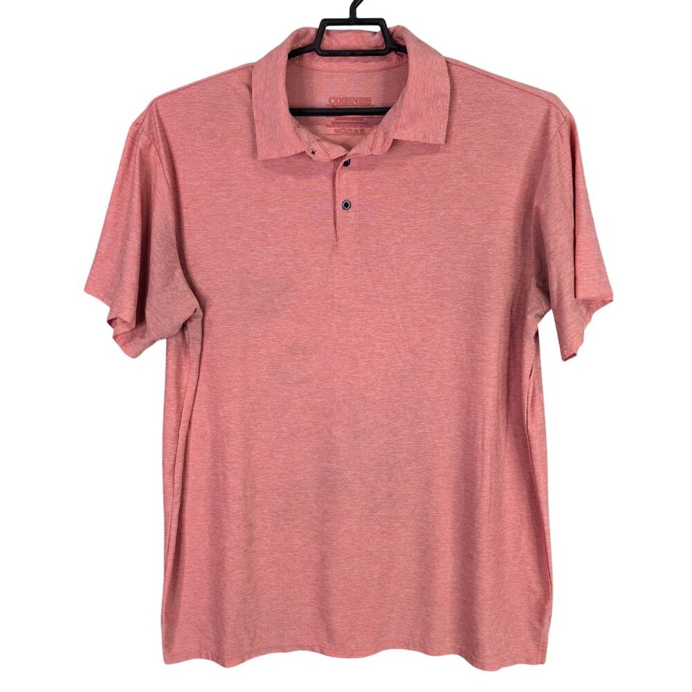 Mens Cossness Red Heather Golf Polo Shirt Short Sleeve Polyester Blend Size XL